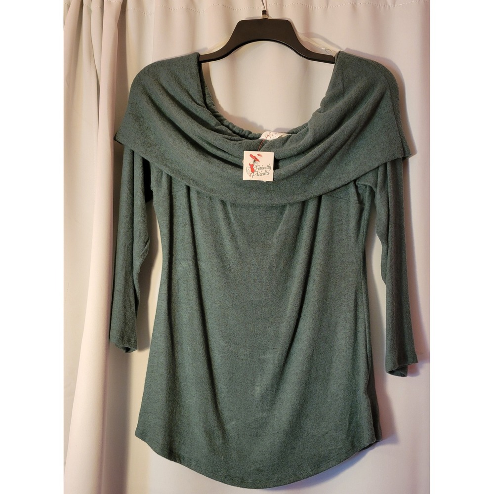 Janette Plus Loving My Life Hunter Green Cowl Neck Top Sz 10/12 LMLT-GRN-001